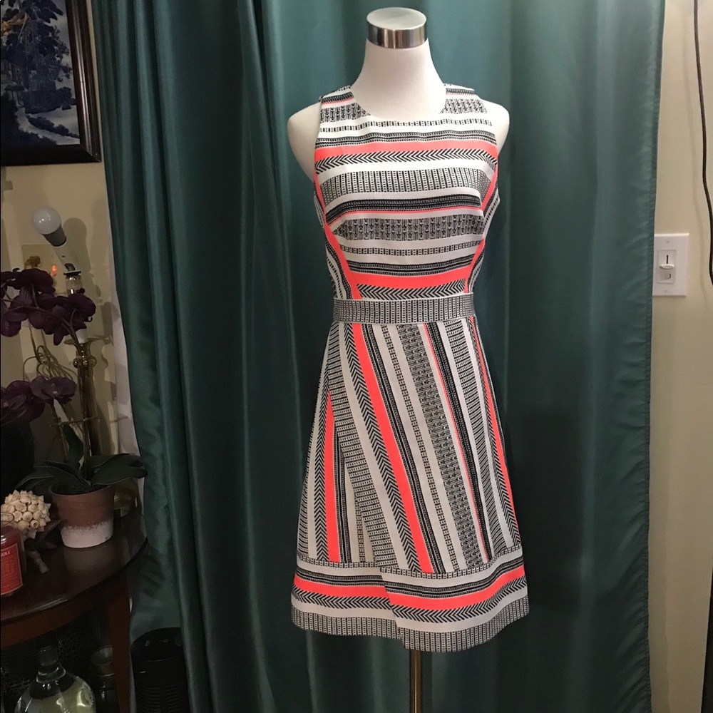 Kate Spade Ribbon Jacquard Gold Back Zipper
